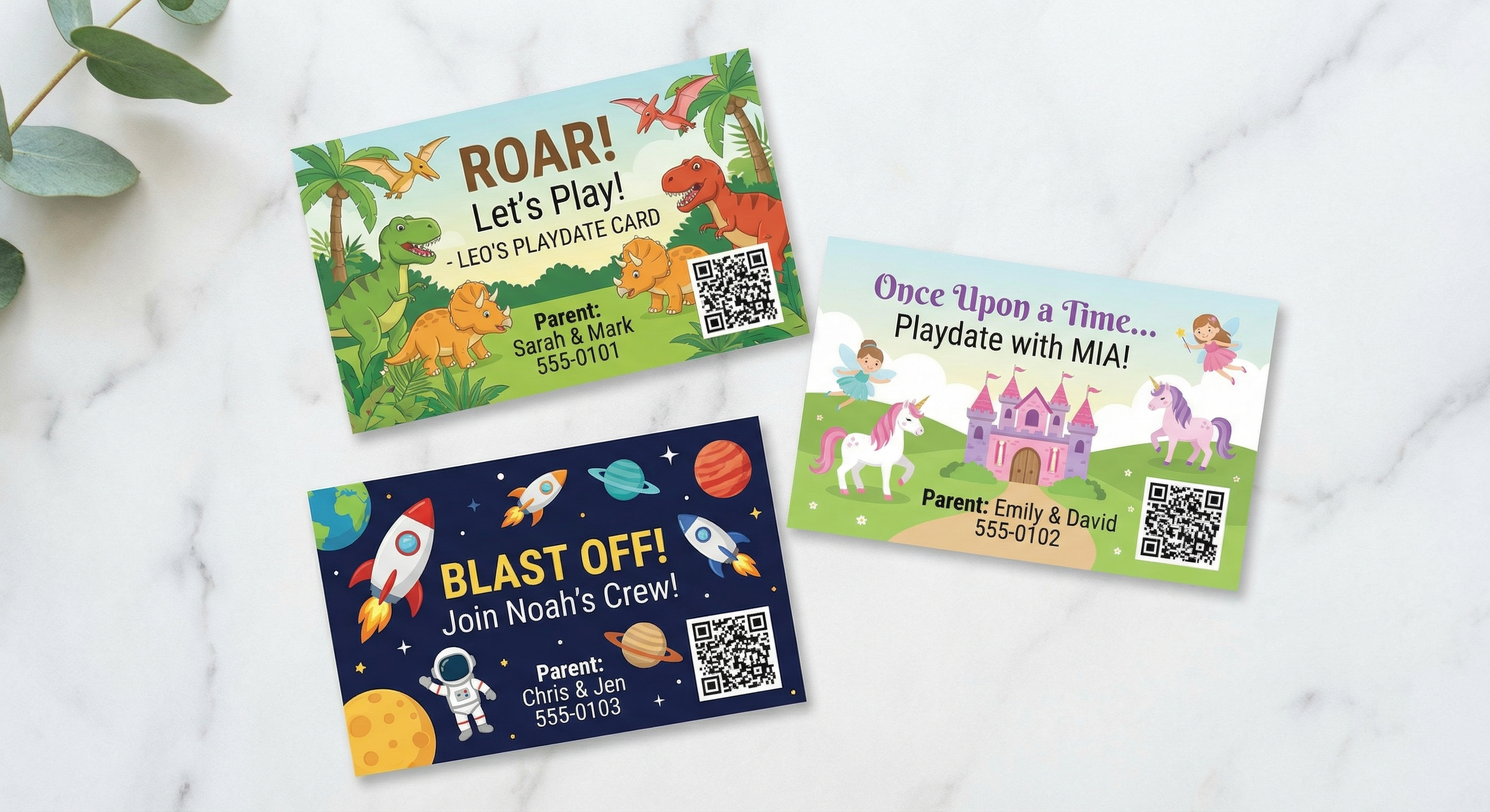 Collection of Plan A Play card designs with different themes