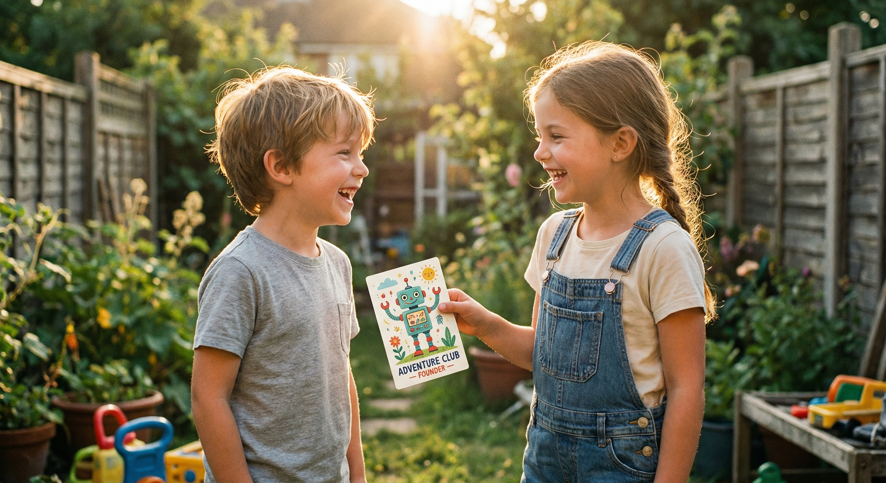 Kids sharing a Play Card