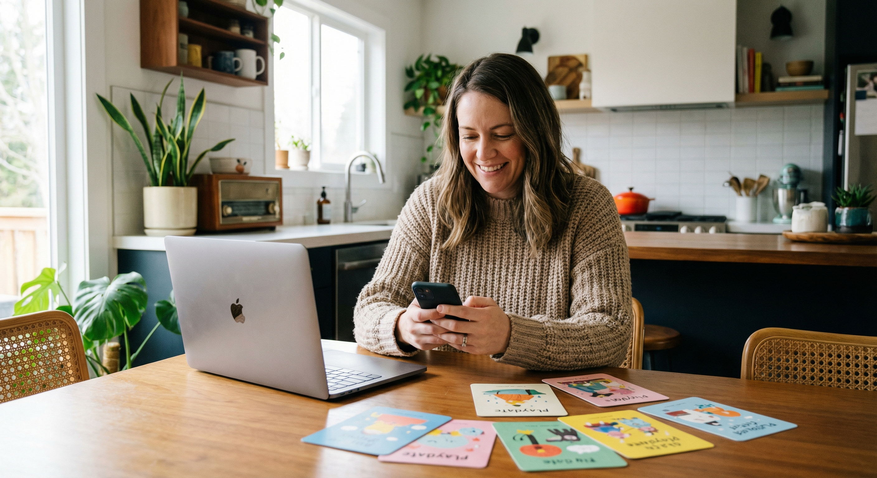 Parent scheduling a playdate